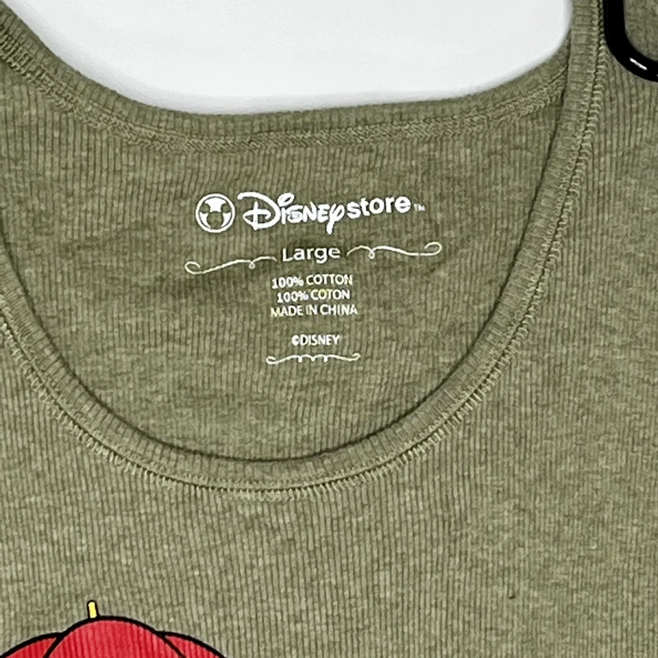 迪士尼商店女式大号吉米尼曲柄吉米绿色罗纹背心无旗子 — 第 4/4 张图片