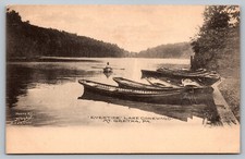 Postcard Eventide Lake Conewago Mt Gretna Row Boats H Lebanon Pennsylvania PA