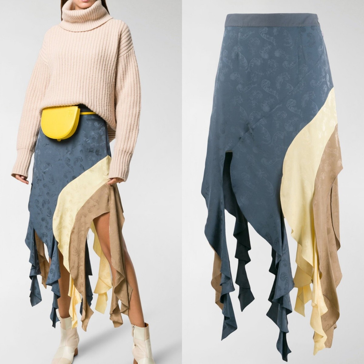 LOEWE Asymmetric curl skirt panels Jacquard 36 LOEWE Asymmetric curl skirt panels Jacquard 36
