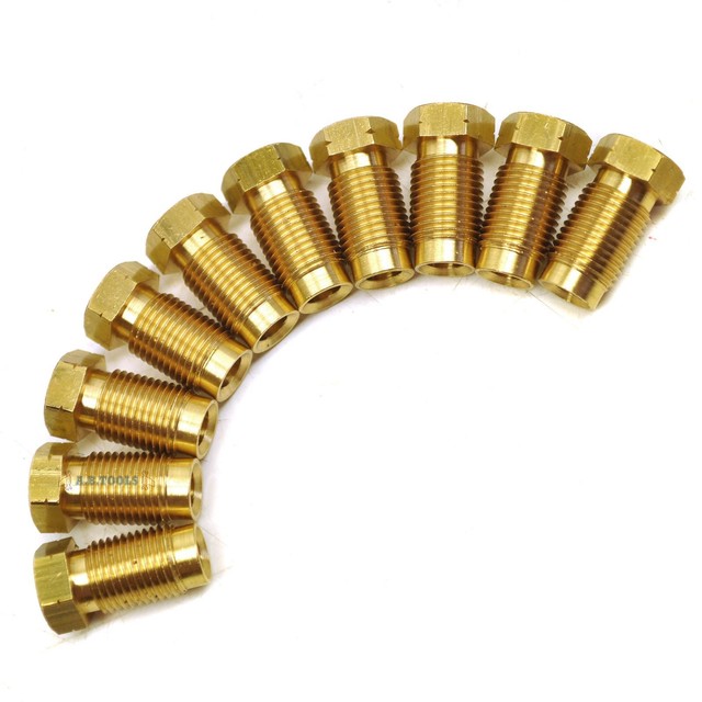 Brass Brake Pipe Fittings M10 x 1mm Male 10 PACK for 3/16" Pipe FL12 eBay