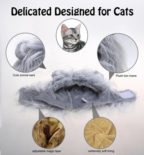 Lion Mane for Cats Funny Halloween Costume for Cats Snoods for Cats - Bild 40 von 42