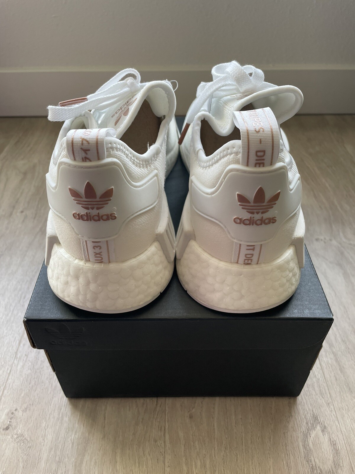 adidas NMD R1 White Rose Gold Metallic 