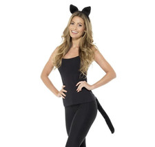 Black Cat Ears Headband Tail Halloween Book Day Fancy Dress Costume Accessories