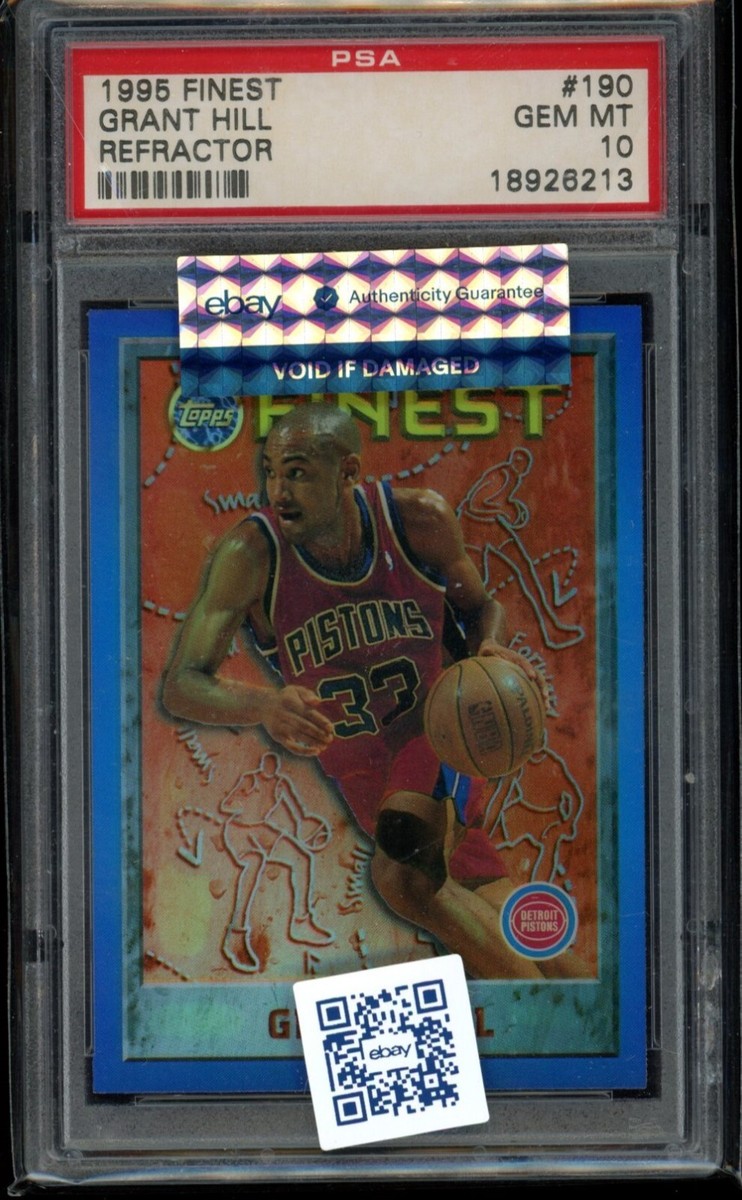 1995 Topps Finest Grant Hill Refractor #190 Blue Border Pistons