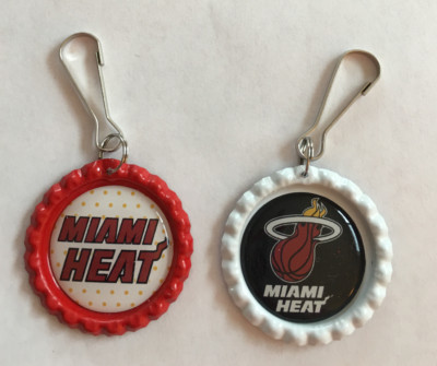 Handmade Miami Heat Zipper Pull Set of 2