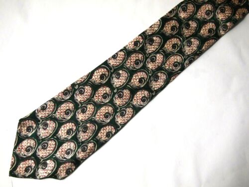 Vintage Freeds Herren Krawatte Krawatte grün grau beige rot geometrisch 56" kurz - Bild 2 von 4