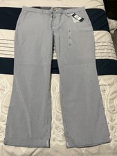 Tommy Hilfiger Heritage Chino Capri Blue, And White Striped Sz 18 NWT 0140-1 