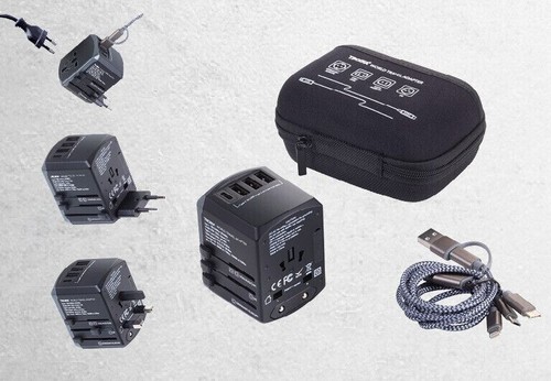 Reiseadapter-Set, Universal Steckdosenadapter, 3 in 1 Ladekabel von TROIKA - Picture 6 of 7