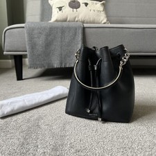 Jimmy Choo Bon Bon Black Leather Silver Bucket Bag Women's Jimmy Choo Bag