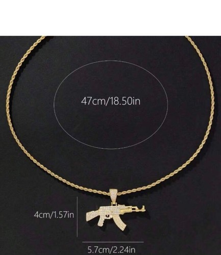 Mens Gold Plated AK47 Chain / pendant - Picture 2 of 4