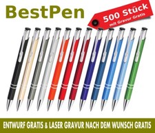 500 STÜCK Metall Kugelschreiber mit Gravur /...