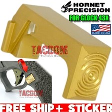 HORNET PRECISION Extended BULLSEYE Gold Magazine Catch Release for Glok 43X 9mm