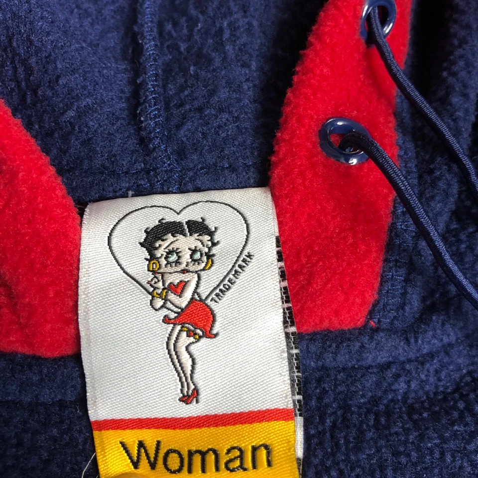 Sudadera con capucha vintage Y2k Betty Boop para mujer 22/24W 1/4 cremallera polar pulóver Foto 4 de 4
