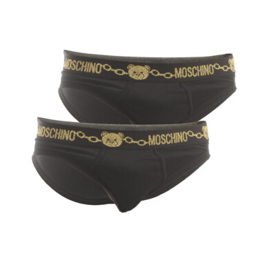 2 SLIP MOSCHINO UNDERWEAR  Man Sz. XL 47798123 555 Black