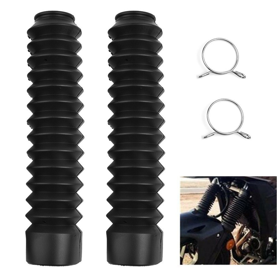 2PCS Motorcycle Motorbike Rubber Front Fork Gaiters Boots Dust Cover ...
