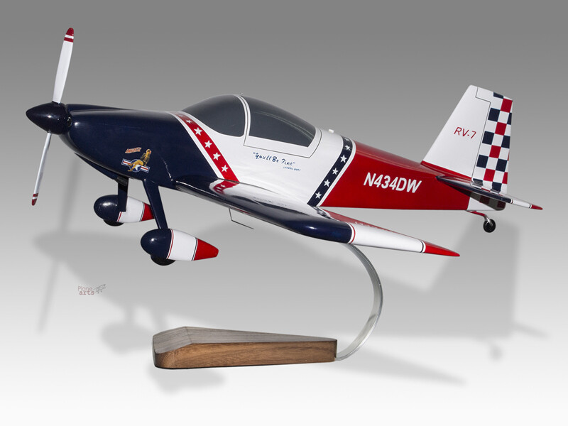 Van's Vans RV-7 Solid Kiln Dried Mahogany Wood Handcrafted Display