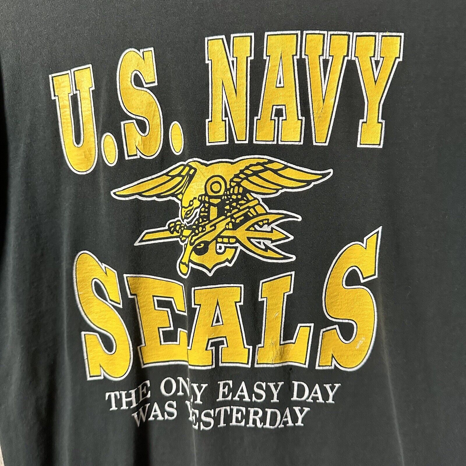 Vintage U.S. Navy Seals T-Shirt Black Single Stit… - image 3