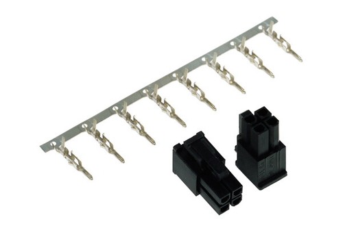 Phobya ATX Power Connector 4Pin Stecker inkl. 4 Pins - 2 Stück Black - Afbeelding 2 van 4