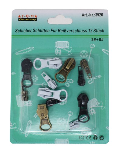 Reißverschlussschieber Reparatur-Set – 3 Stück, Zum Austauschen Bei Jacken, Rucksäcken, Koffern, Nähen & Basteln