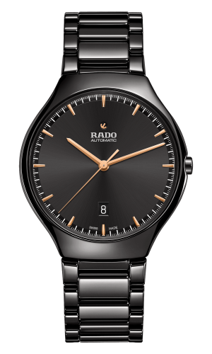 Rado True Thinline Automatic High-Tech Ceramic Black Dial Men's Watch  R27113172 | eBay