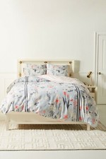 Anthropologie Duvet Cover PAULE MARROT Twin MEADOW Cotton Floral Stripe Bed NWT