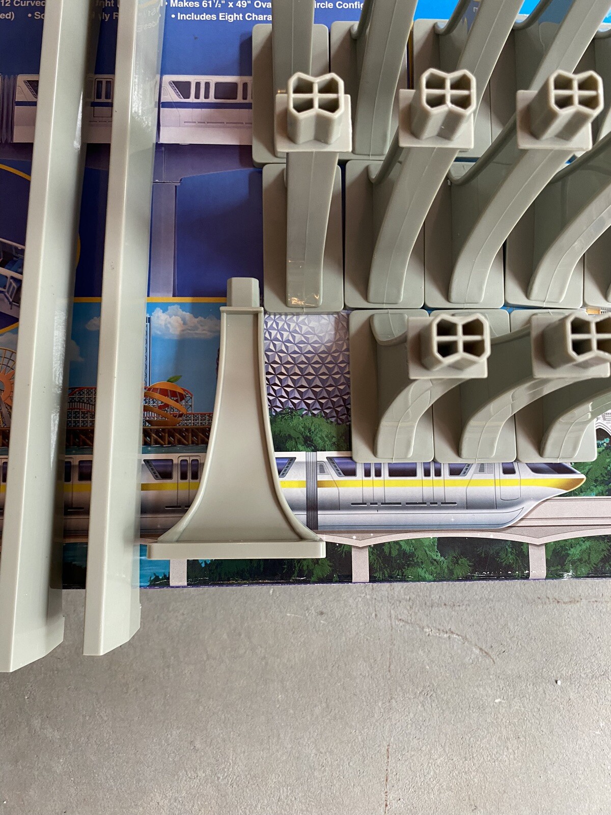 Disney World Monorail Playset Train Track Set 2 Straight + 12 Curved