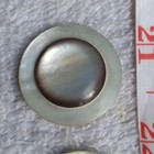 6 Vtg/Antq Mother of Pearl Buttons 1 1/8" Smoky Gray Ringed Dome Center Shank — photo 7