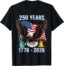 250 Years American 250th Anniversary US USA Flag 4th of July T-Shirt