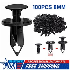 100pcs Bumper Clips Auto Car Hole Retainer Rivets 8mm Fastener Fender Push Pin