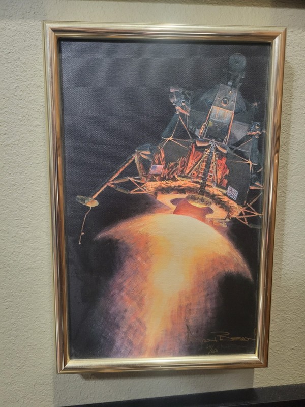 Alan Bean canvas print, signed, numbered ARMSTRONG, ALDRIN & AN AMERICAN EAGLE, 
