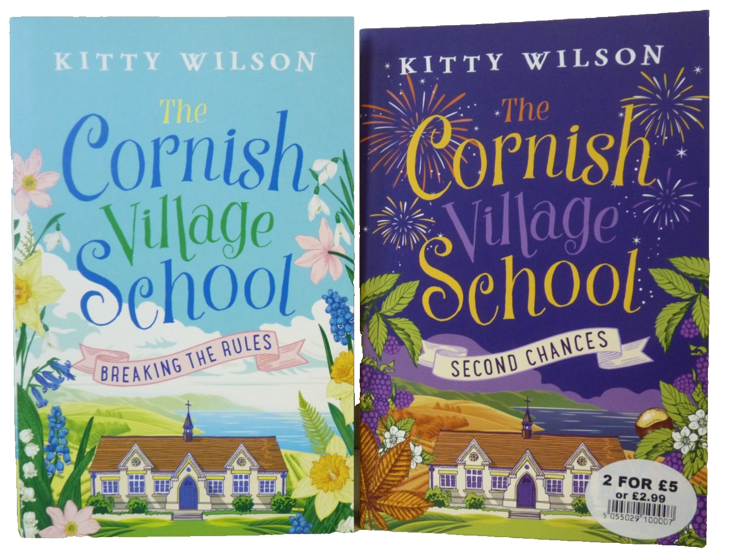 2 x Kitty Wilson Paperback Bundle- The Cornish Village School Breaking the Rules