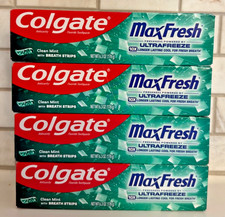 Lot of 4 Colgate Max Fresh Toothpaste Clean Mint, 6.3oz each, Exp 3-2028