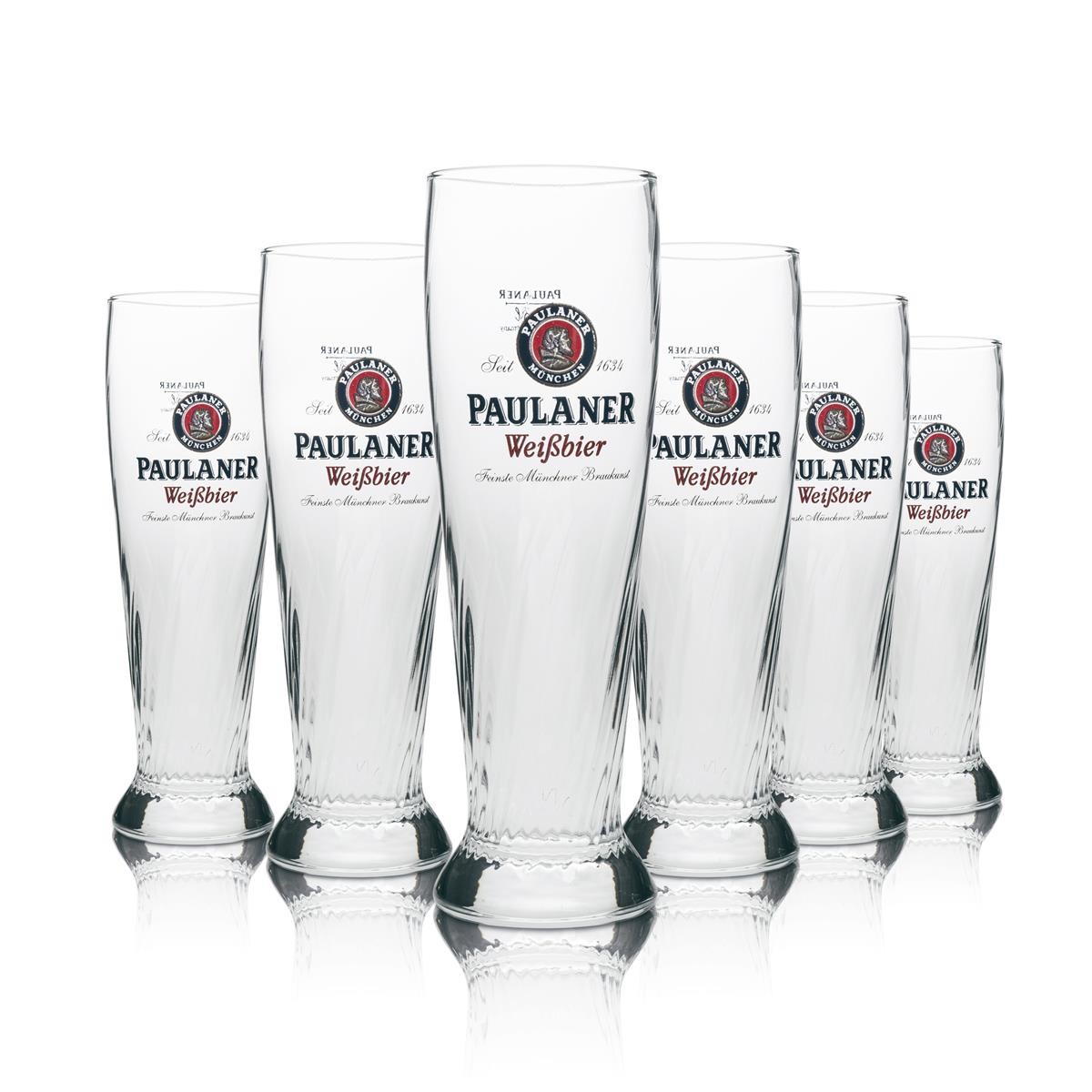 6x Paulaner Weißbier Glas 0,3l Hefe Kristall Weizen Gläser München Bayern Gastro