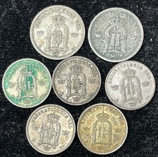 Assorted Early Sweden 7 Silver Coins Lot High Value