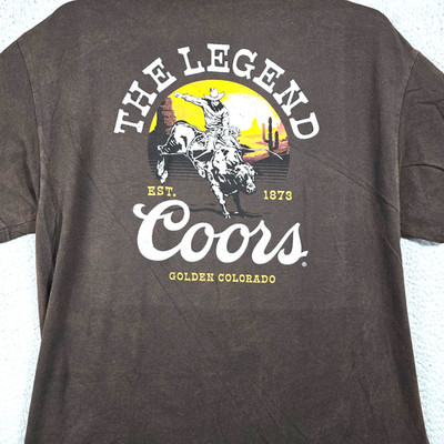 COORS Beer Shirt Mens Extra Large XL Brown Banquet Rodeo Cowboy Casual NWT