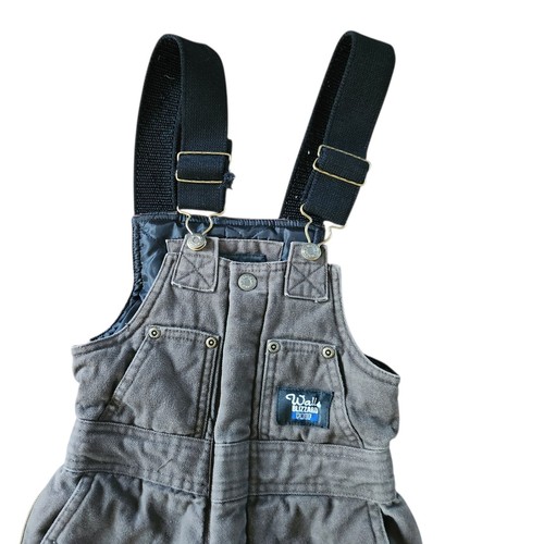 Walls Blizzard Pruf Quilt Lined Bibs Kids Size 4 5 Brown Overalls Insulated - Picture 7 of 10