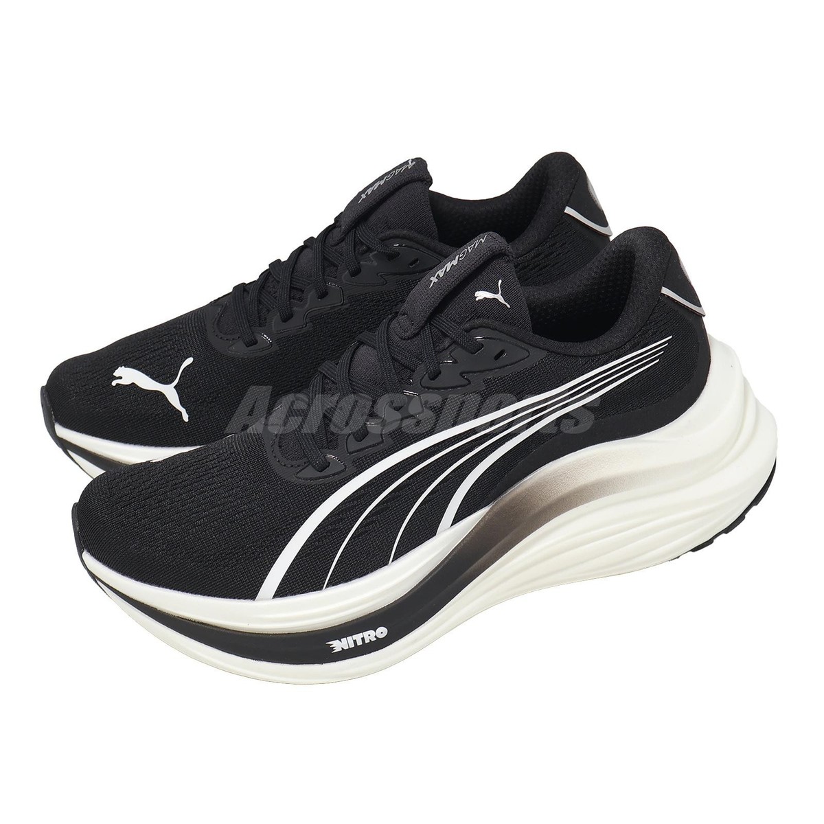 Puma Magmax Nitro Wns Black White Women Road Running Jogging Shoes 