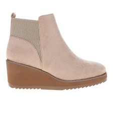 Botas informales Corkys con salsa de manzana cremallera lateral cuña punta redonda beige para mujer