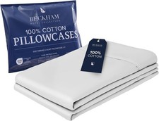 Bed Pillowcases Standard/Queen Size Set of 2, 500TC 100 Cotton, Luxury Satee...