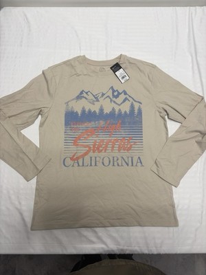 Original Use Long Sleeve Shirt Explore The High Sierras California Beige Size M
