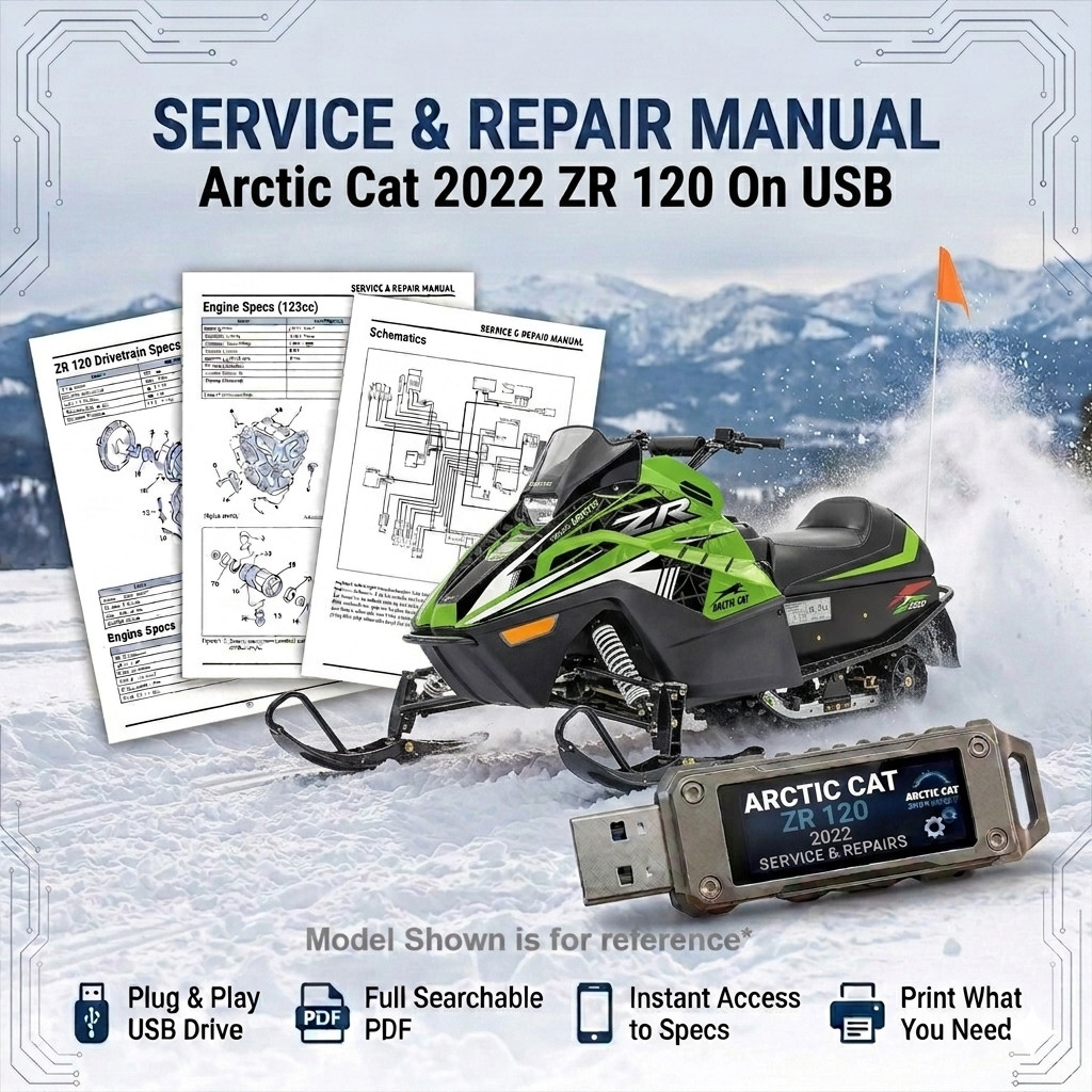 ARCTIC CAT ZR 120 ZR120 2022 SERVICE REPAIR SHOP MANUAL USB