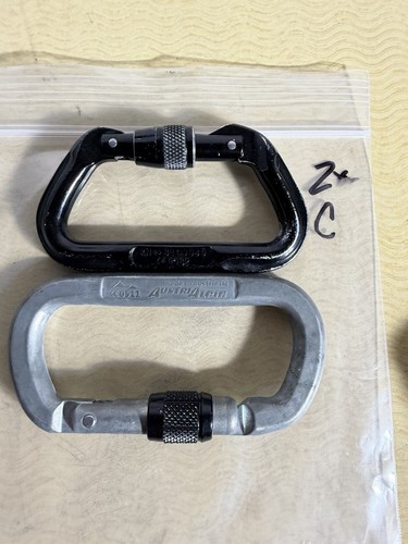 2 total Carabiner -  Omega USA & Austri Alpin Climbing - screw locking