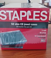 Brand New CD / DVD / Blu-ray Cases Staples Branded Jewel Cases 50 Pack