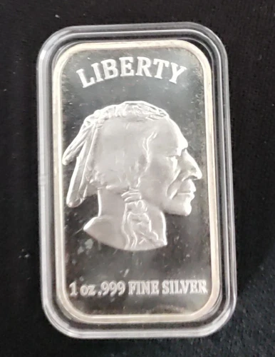 1 oz SILVER Bar Indian Head Buffalo .999 Fine Silver