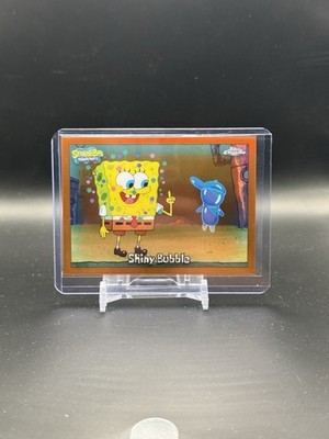 2025 Topps Chrome SpongeBob SquarePants Shiny Bubble Orange Refractor /25 SSP