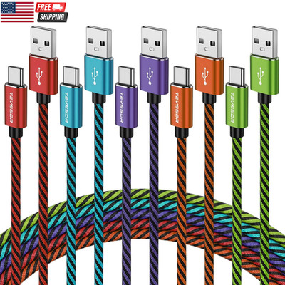 USB C Cable 10FT 5-Pack Nylon Braided USB a to Type C Charger Cable Fast Chargin