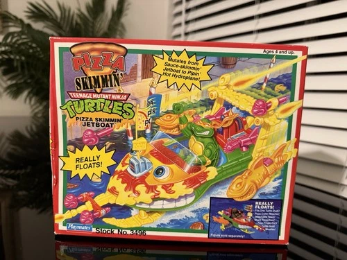 Vintage 1994 TMNT Ninja Turtles Pizza Skimmin’ Jet Boat Brand New Rare!