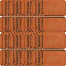 60 Pcs Blank Leatherette Hat Patch with Adhesive Rectangle Leather Hat Patches R