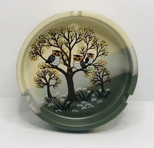 Rare Vintage Otagiri Owl Ashtray Handcrafted And Hand-painted
