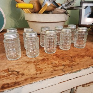 REDUCED! Vintage Glass Salt and Pepper Shakers * Lot of 10 Shakers*Retro Pattern